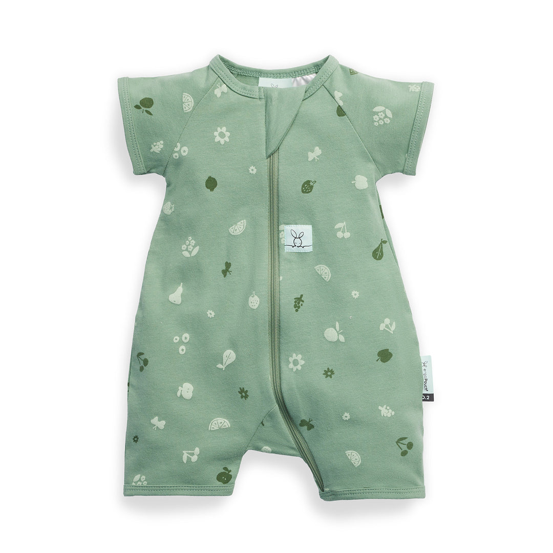 ergoPouch Layer | Short Sleeve Zip Bodysuit 0.2 TOG  - Sweet Orchard