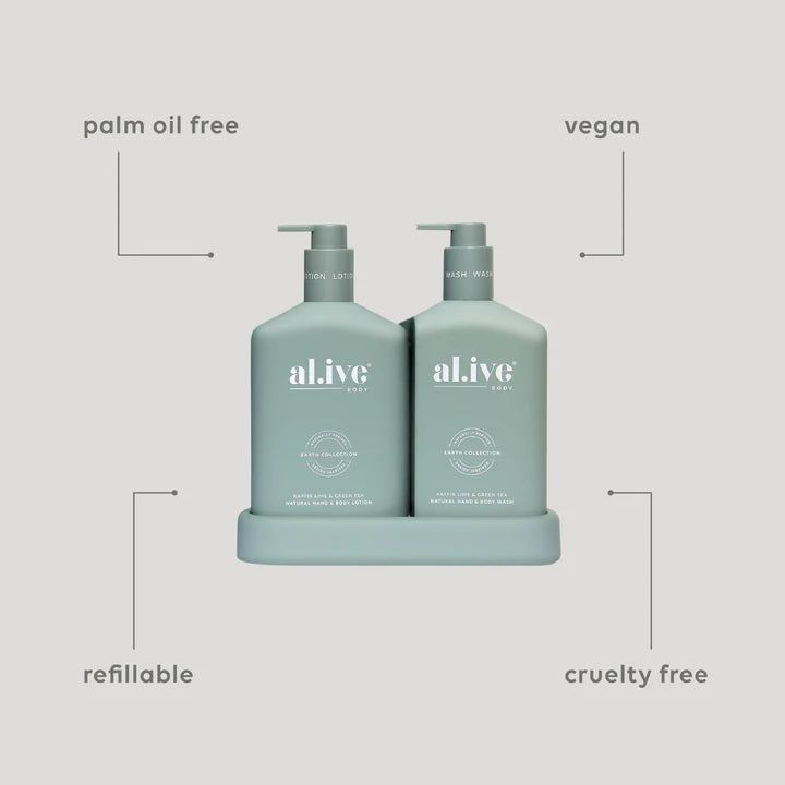 al.ive Body Kaffir Lime & Green Tea Wash & Lotion Duo
