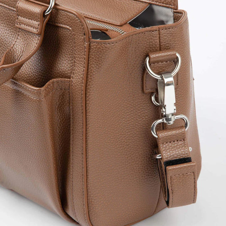 Vanchi Amelia Convertible Nappy Bag/ Pram Caddy - Pebbled Tan