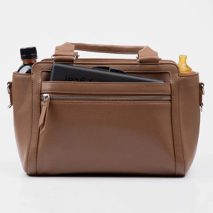 Vanchi Amelia Convertible Nappy Bag/ Pram Caddy - Pebbled Tan