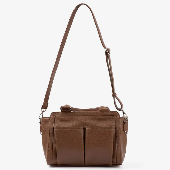 Vanchi Amelia Convertible Nappy Bag/ Pram Caddy - Pebbled Tan