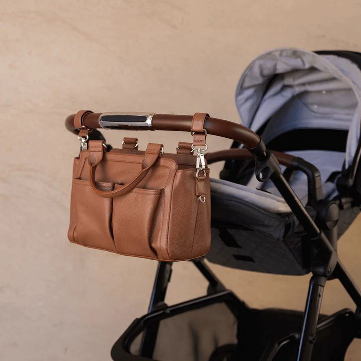 Vanchi Amelia Convertible Nappy Bag/ Pram Caddy - Pebbled Tan