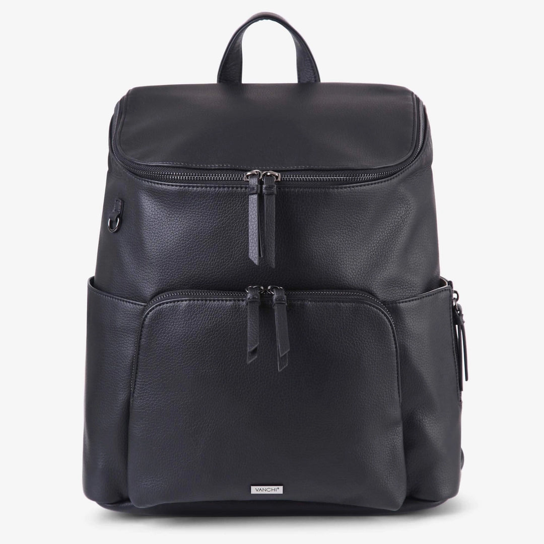 Vanchi Vegan Frankie Everyday Backpack - Black