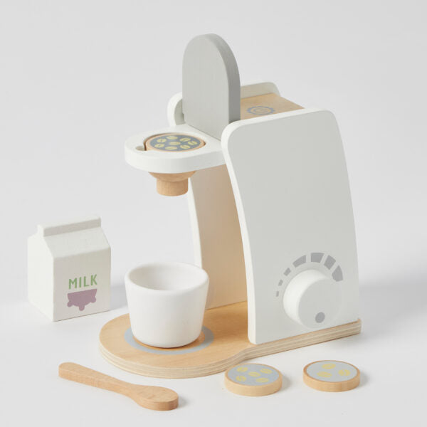 Wooden Coffee Machine Play Set