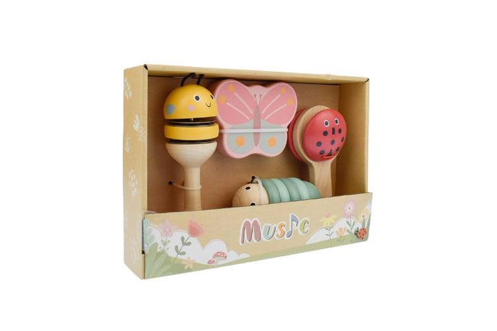 Wooden Spring Insect Music 4 Piece Set