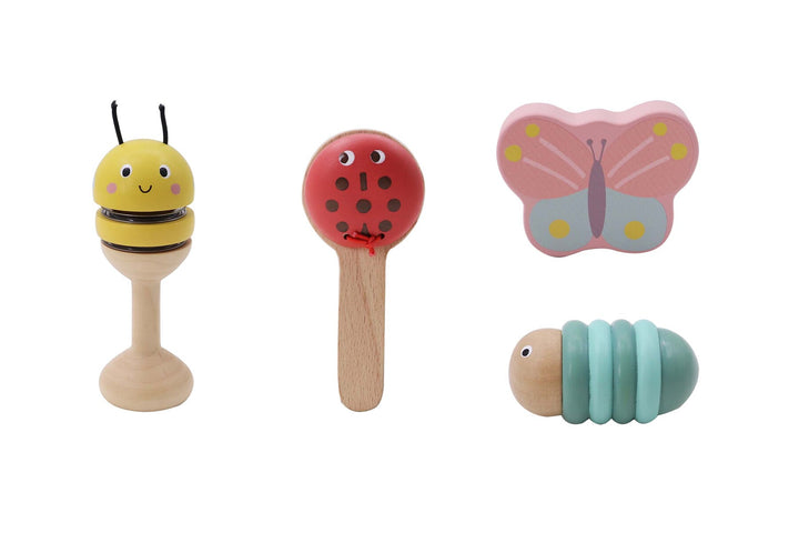 Wooden Spring Insect Music 4 Piece Set