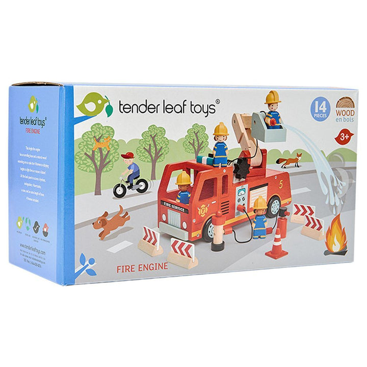 Wooden Toy Fire Engine Play Set