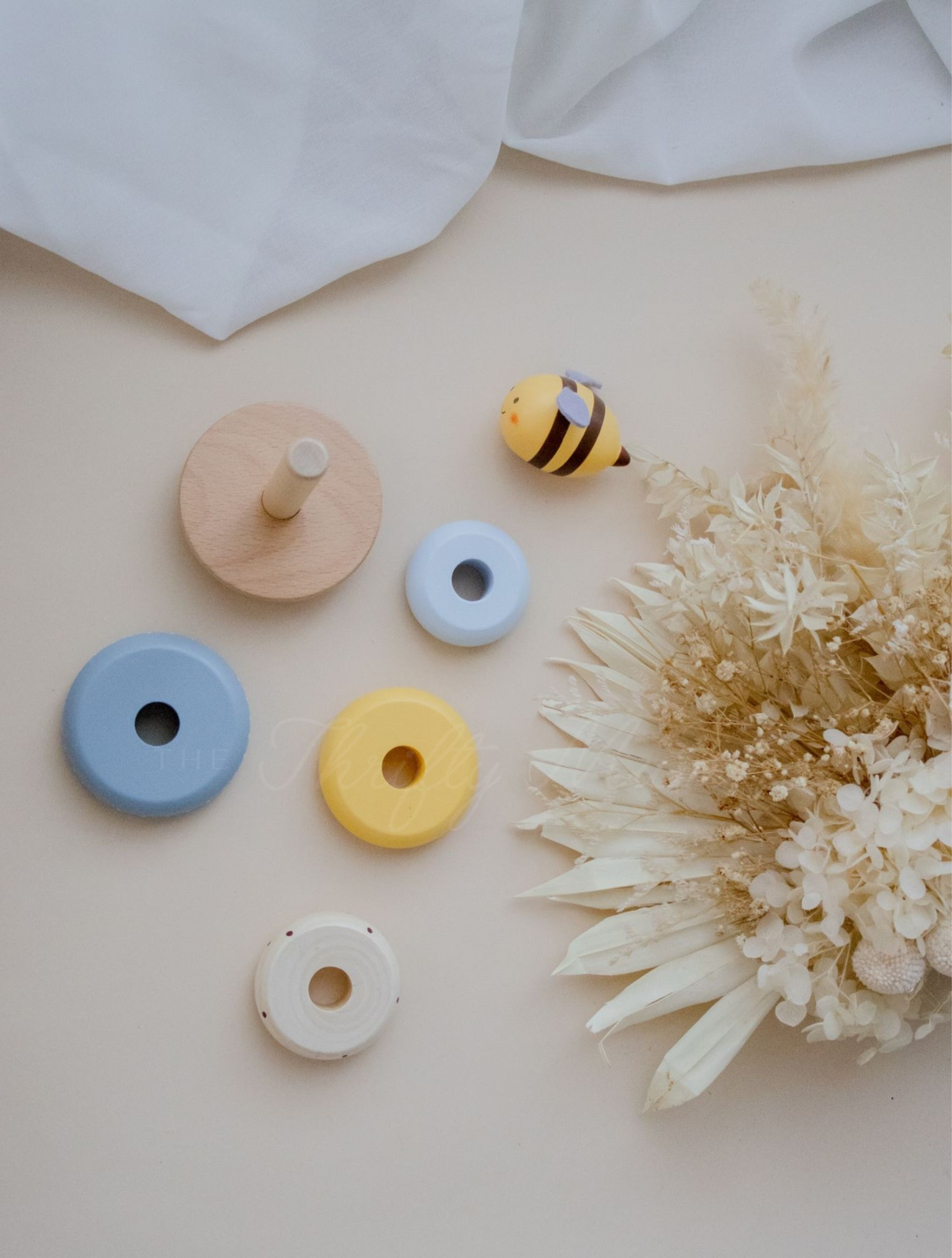 Wooden Ring Stacker Toy - Bee