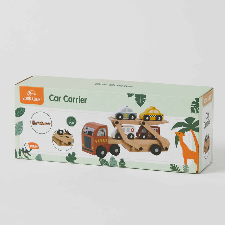 Wooden Car Carrier Truck Set