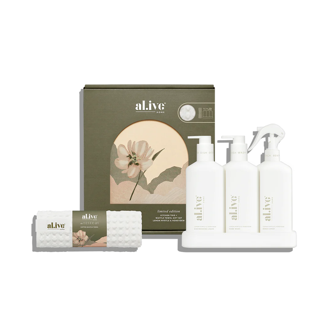 al.ive Kitchen Trio & Towel Gift Set - Lemon Myrtle & Honeydew