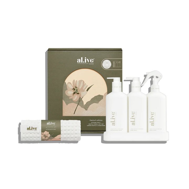 al.ive Kitchen Trio & Towel Gift Set - Lemon Myrtle & Honeydew