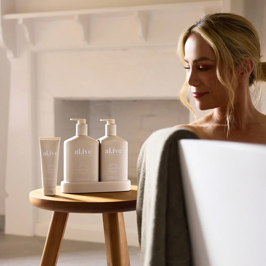 al.ive Body Wash & Lotion Duo + Hand Cream Gift Cet - Sea Cotton & Coconut