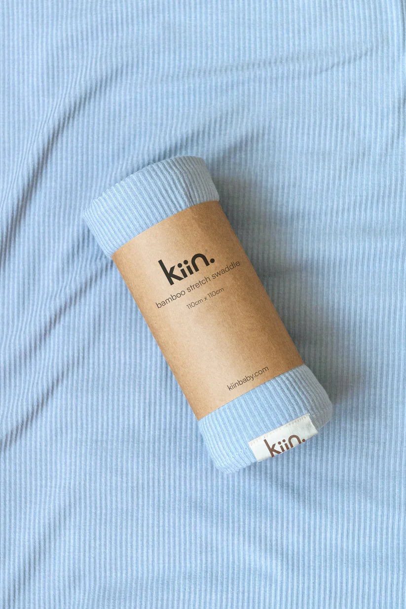 Kiin Organic Bamboo Stretch Swaddle - Pastel Sky