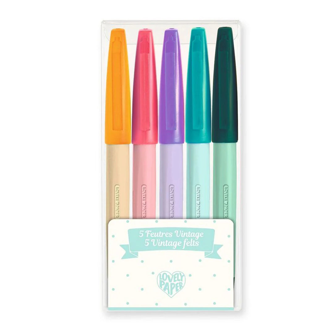 Djeco 5 Pack of Felt Tip Vintage Pens