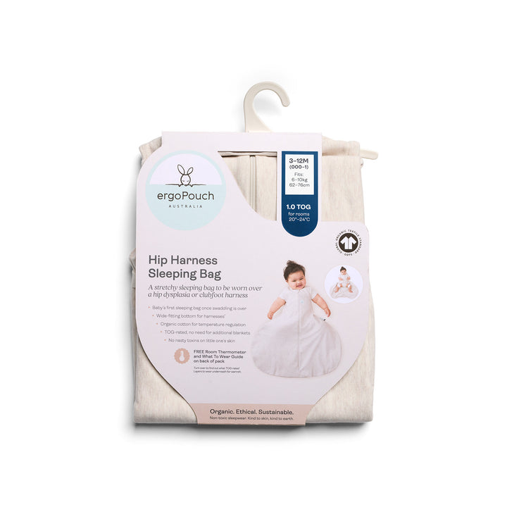 ergoPouch Hip Harness Jersey Sleeping Bag 1.0 TOG Oatmeal Marle