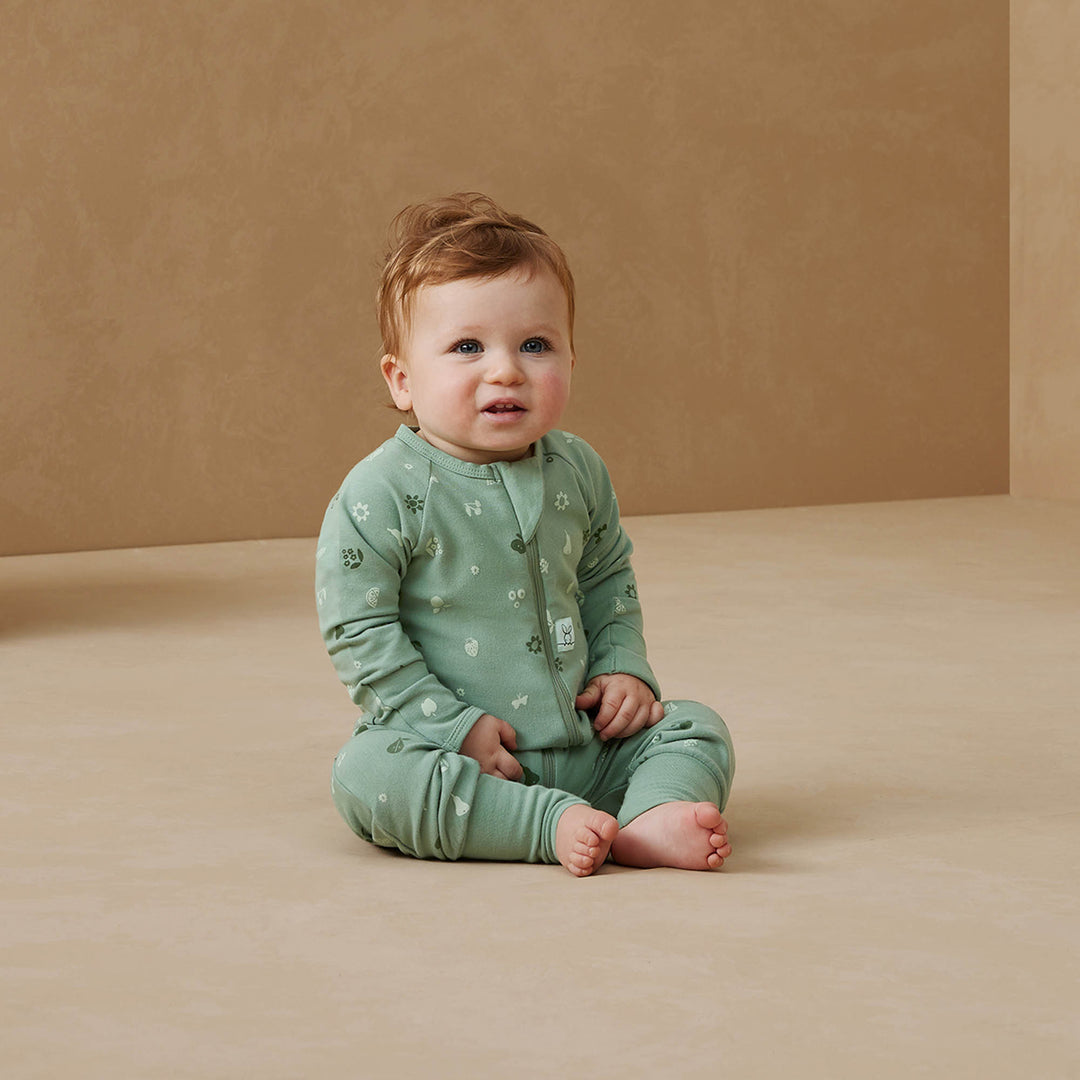 ergoPouch Layer | Long Sleeve Zip Bodysuit 1.0 TOG - Sweet Orchard