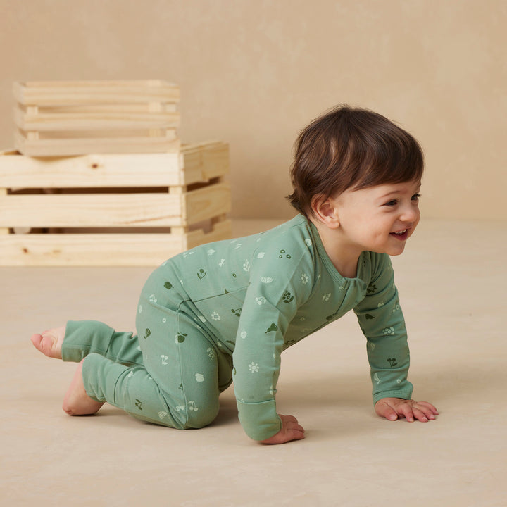 ergoPouch Layer | Long Sleeve Zip Bodysuit 1.0 TOG - Sweet Orchard