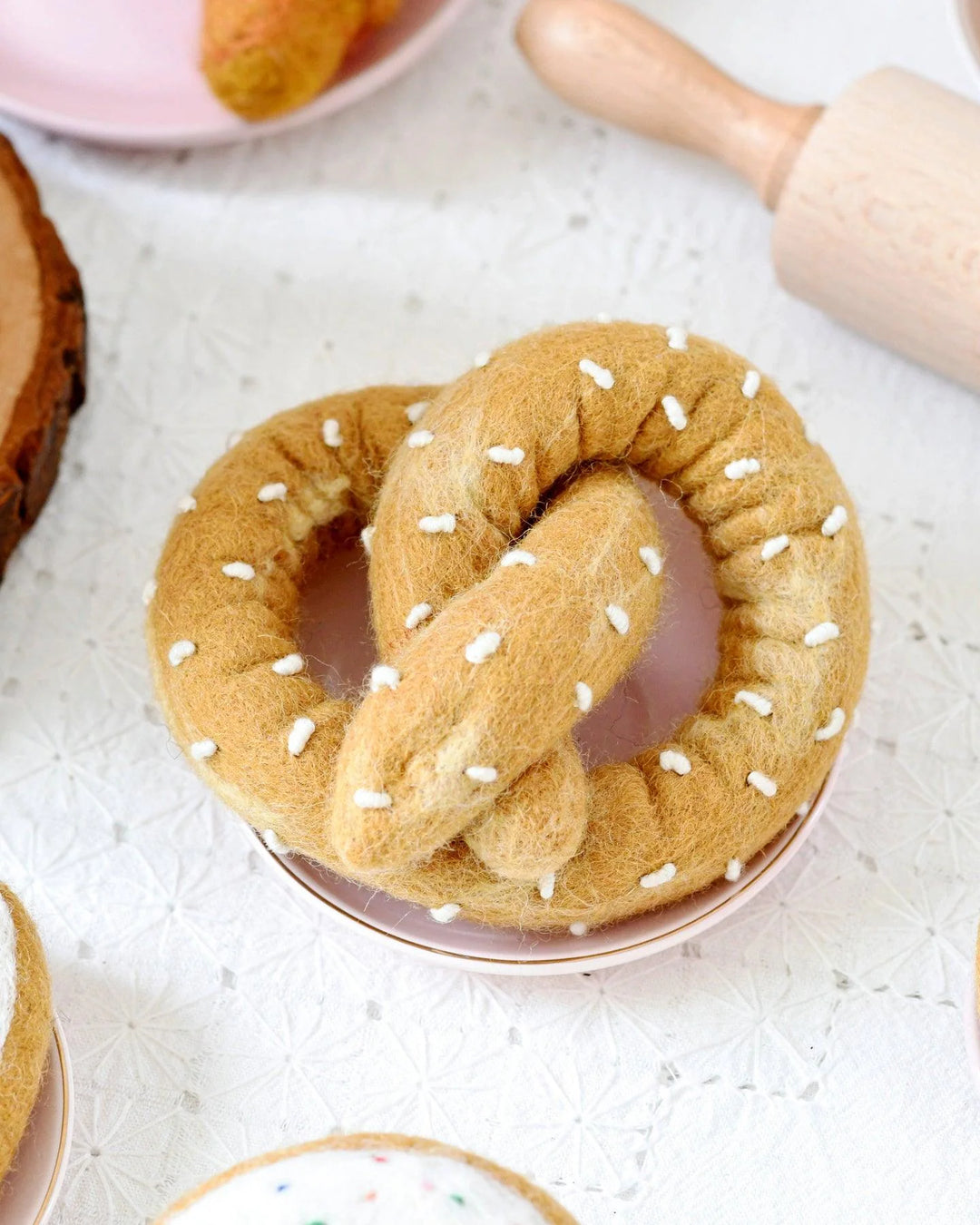 Soft Pretzel Felt Play Food