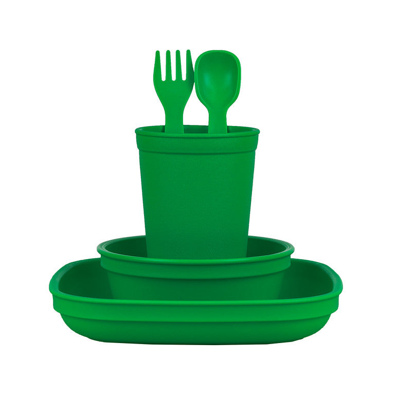 Re-Play Kelly Green Bundle - Tumbler Cup, Bowl, Plate & Cutlery Set