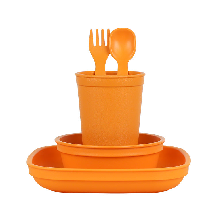 Re-Play Orange Bundle - Tumbler Cup, Bowl, Plate & Cutlery Set