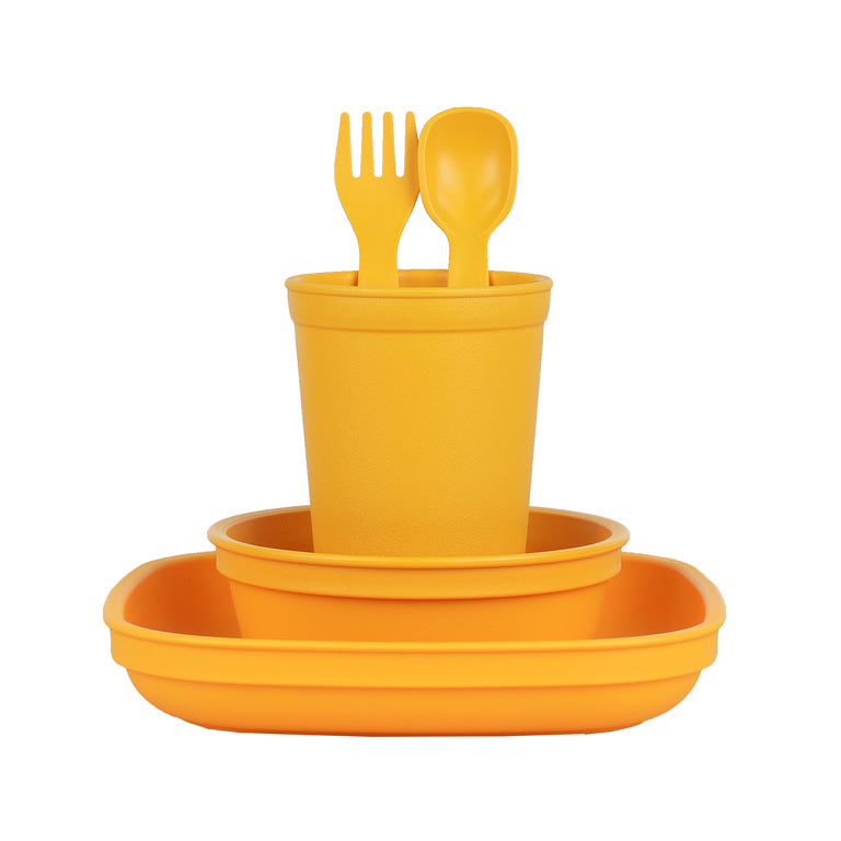 Re-Play Sunny Yellow Bundle - Tumbler Cup, Bowl, Plate & Cutlery Set