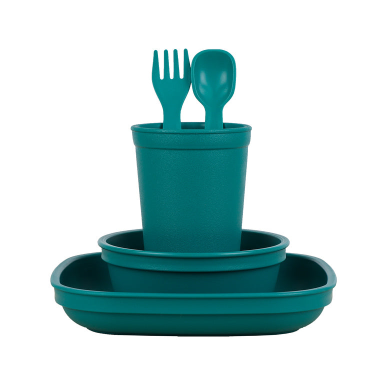 Re-Play Teal Bundle - Tumbler Cup, Bowl, Plate & Cutlery Set