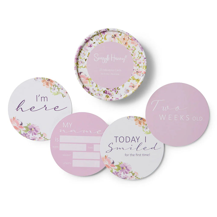 Snuggle Hunny Reversible Milestone Cards -  Isla & Lilac