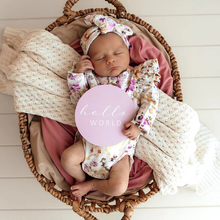 Snuggle Hunny Reversible Milestone Cards -  Isla & Lilac