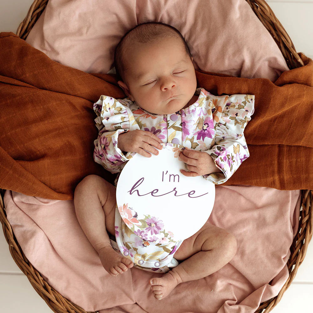 Snuggle Hunny Reversible Milestone Cards -  Isla & Lilac