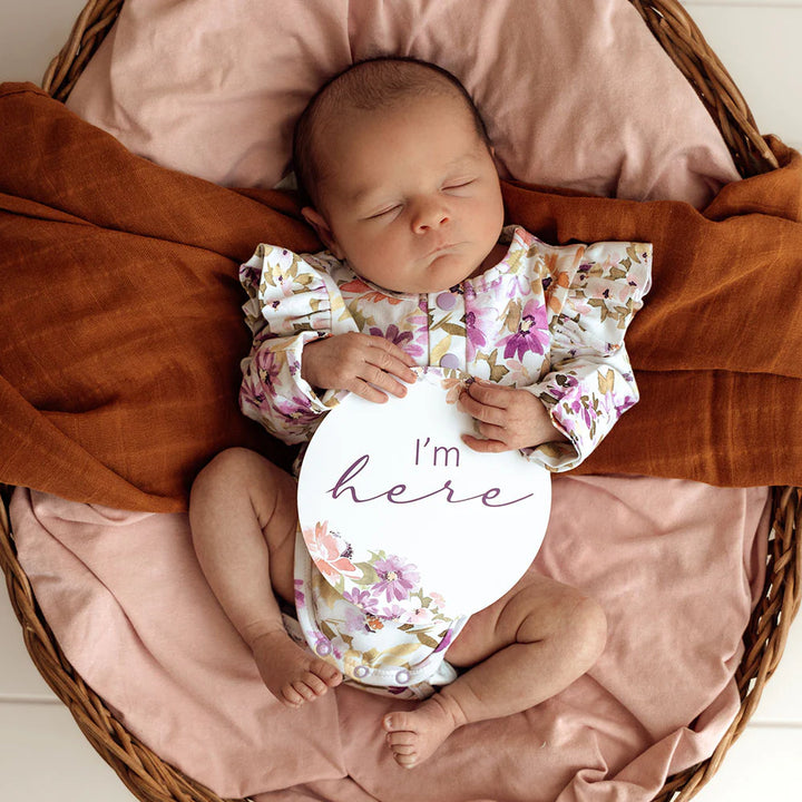 Snuggle Hunny Reversible Milestone Cards -  Isla & Lilac