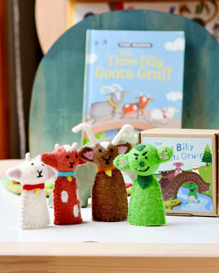 Three Billy Goats Gruff Felt Finger Puppet Set