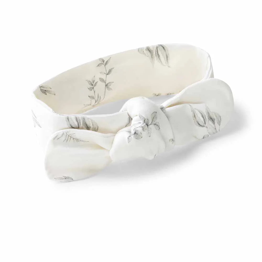 Snuggle Hunny Organic Top Knot Headband - Silver Gum