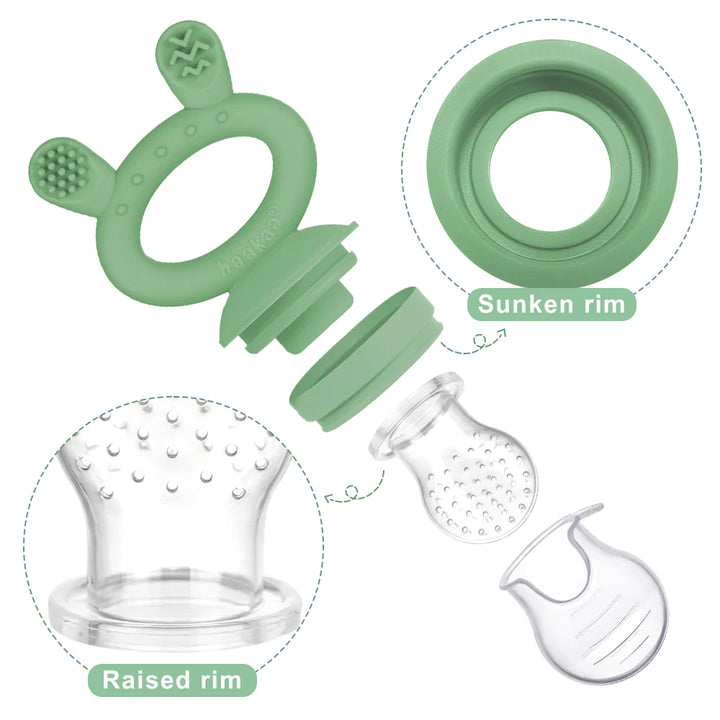 Haakaa Silicone Fresh Food Feeder & Mini Nibble Tray Combo