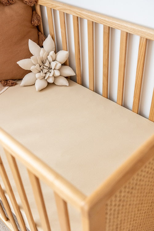 Kiin Organic Bamboo Cotton Cot Sheet - Oat