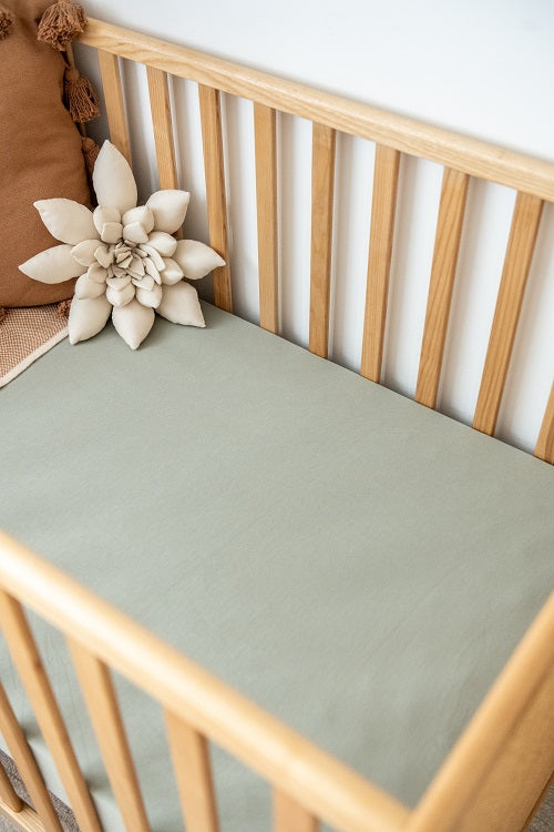 Kiin Organic Bamboo Cotton Cot Sheet - Sage