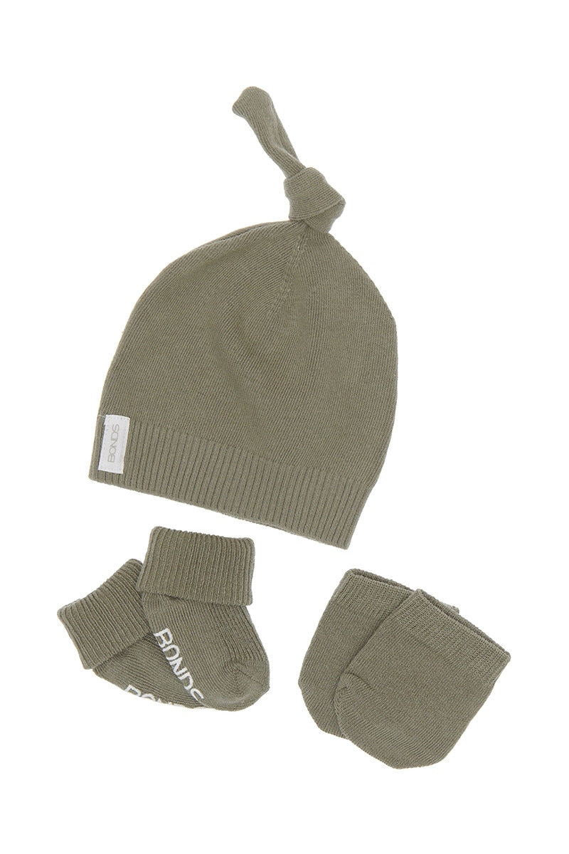 Bonds Baby Newbies Newborn Hat, Mittens & Booties Set | Camping Grounds