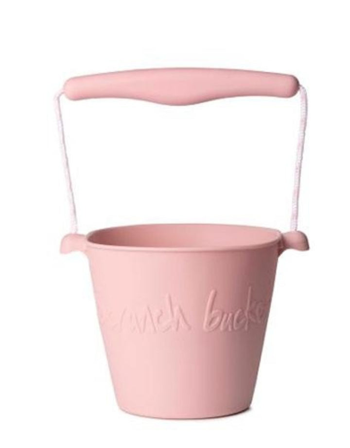Scrunch Beach Bundle with Bucket, Spade, Rake & Moulds - Dusty Rose