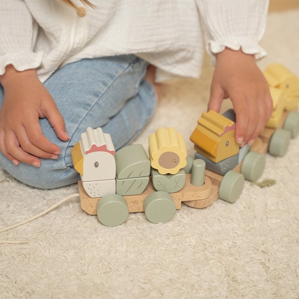 Little Farm Wooden Chicken Stacking Train