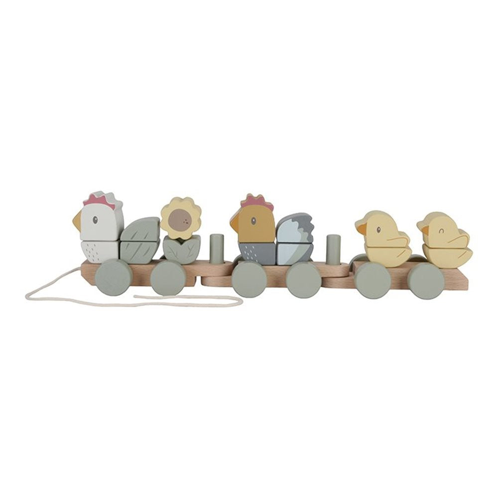 Little Farm Wooden Chicken Stacking Train