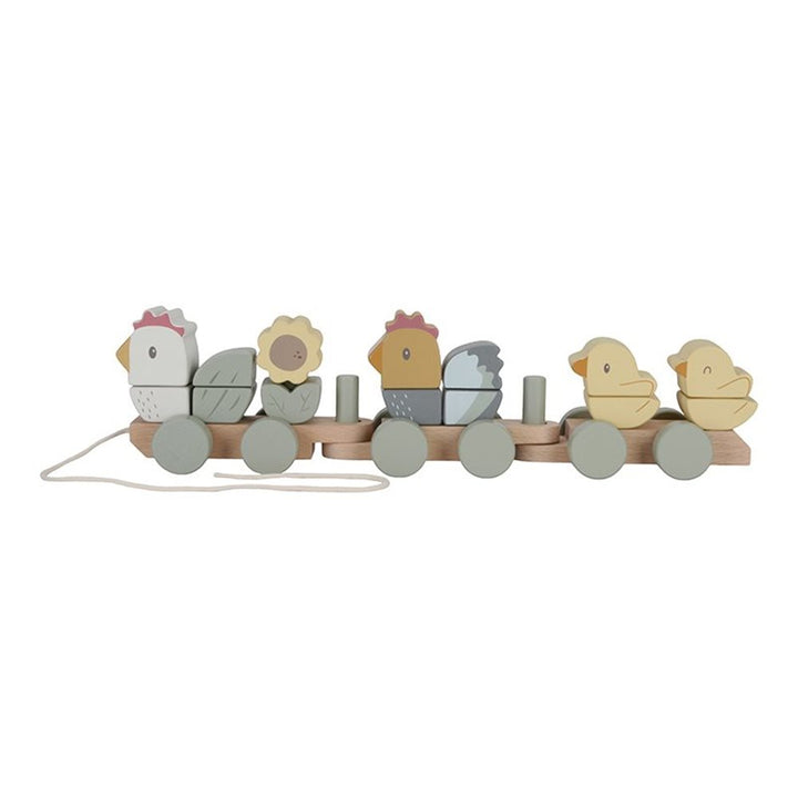 Little Farm Wooden Chicken Stacking Train