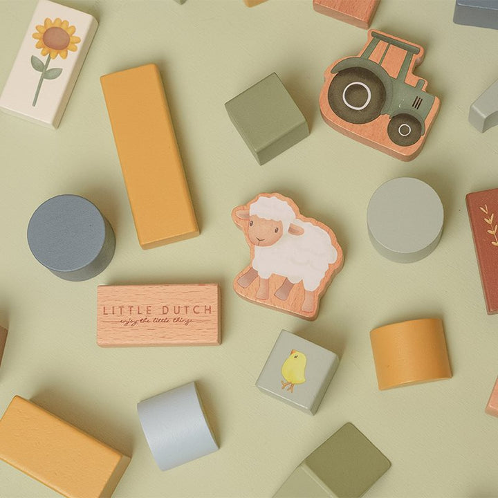 Little Farm Wooden Building Block Set