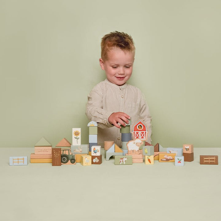 Little Farm Wooden Building Block Set