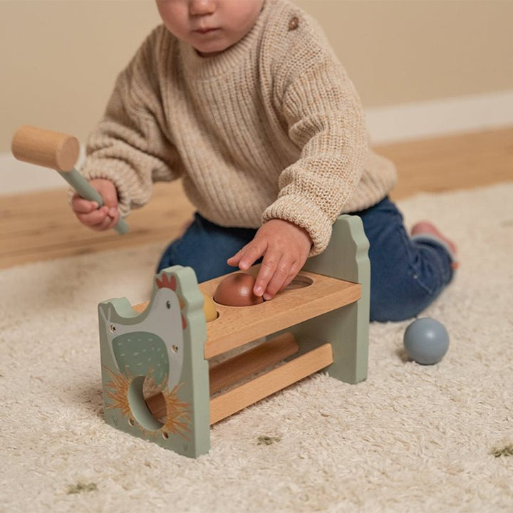Little Farm Wooden Chicken Pounding Bench & Hammer