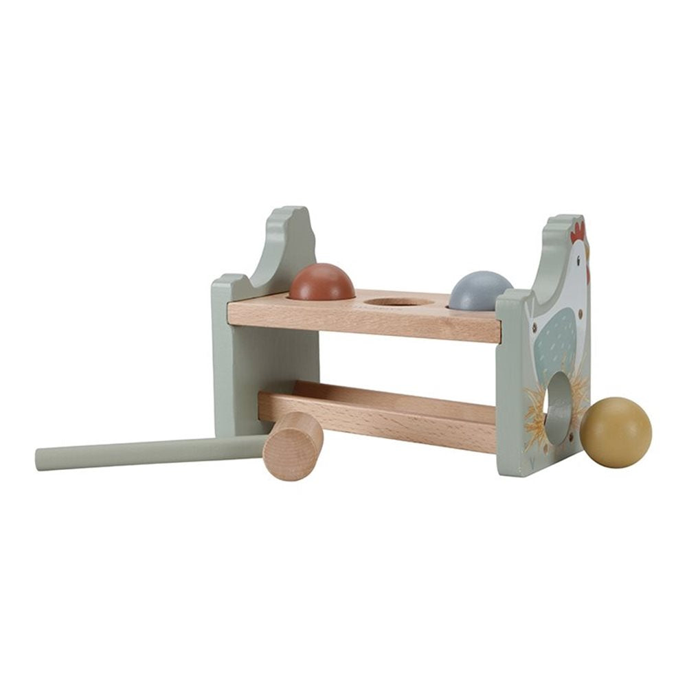 Little Farm Wooden Chicken Pounding Bench & Hammer