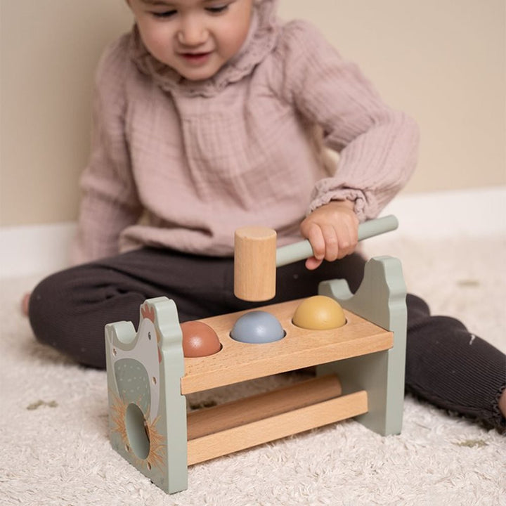 Little Farm Wooden Chicken Pounding Bench & Hammer
