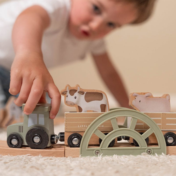 Little Farm Wooden Train Track Set