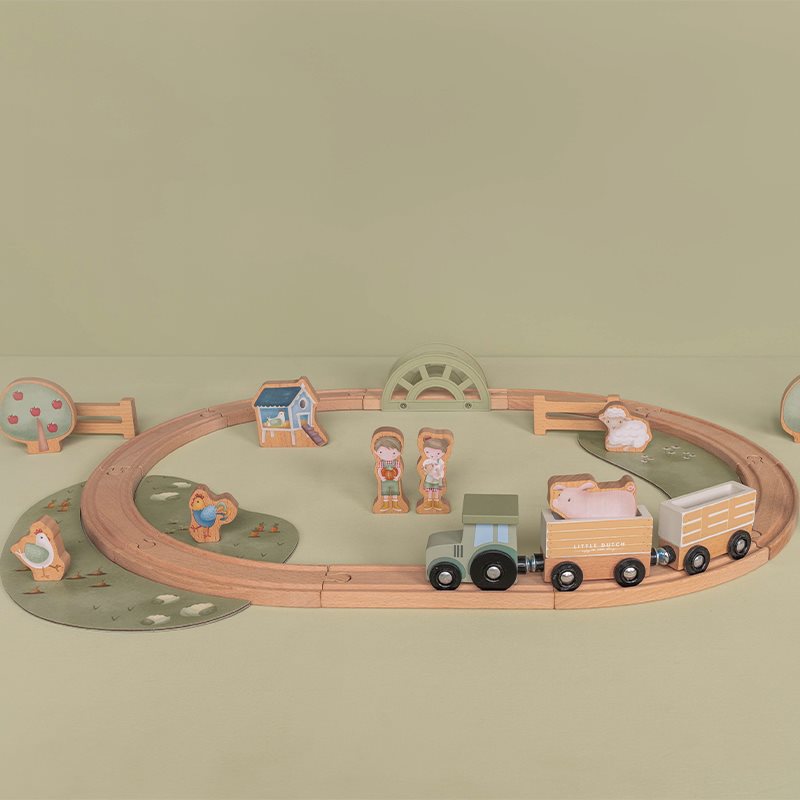 Little Farm Wooden Train Track Set