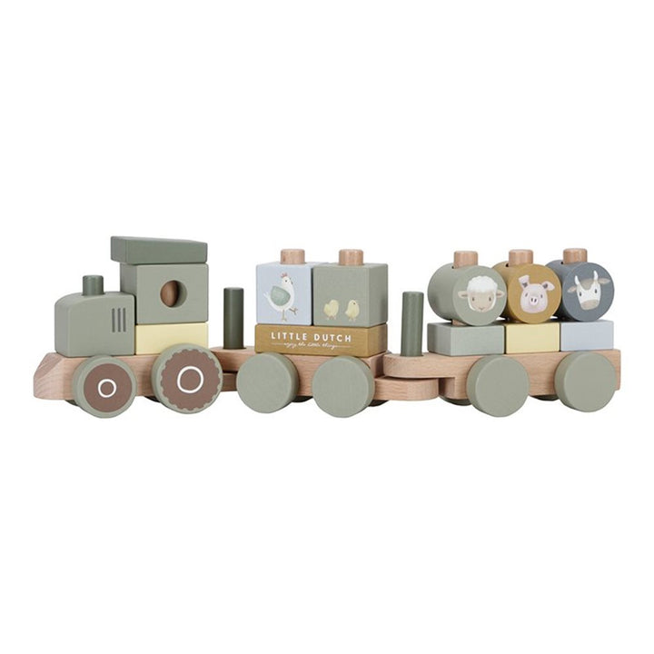 Little Farm Wooden Stacking Train Tractor