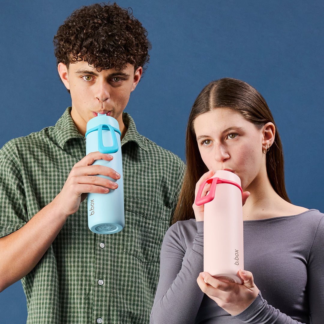 b.box Insulated Flip Top Drink Bottle 690ml -  Pink Paradise