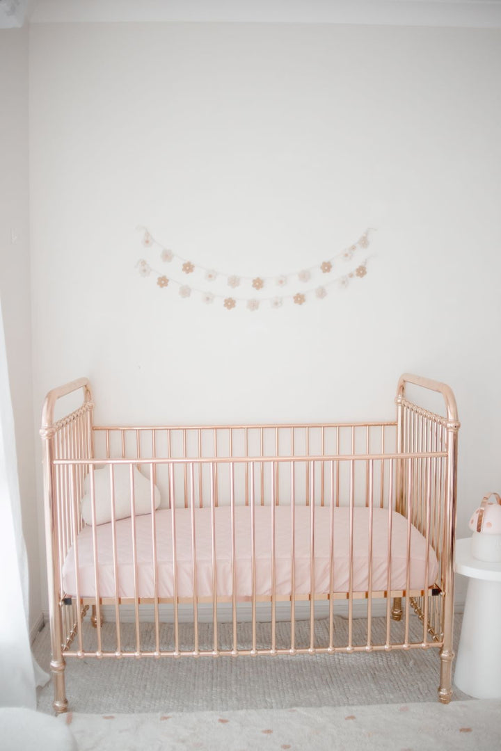 Bambella 2-in-1 Waterproof Cot Sheet & Mattress Protector | Lullaby Pink